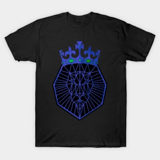 BLUE Geometric Lion T-Shirt